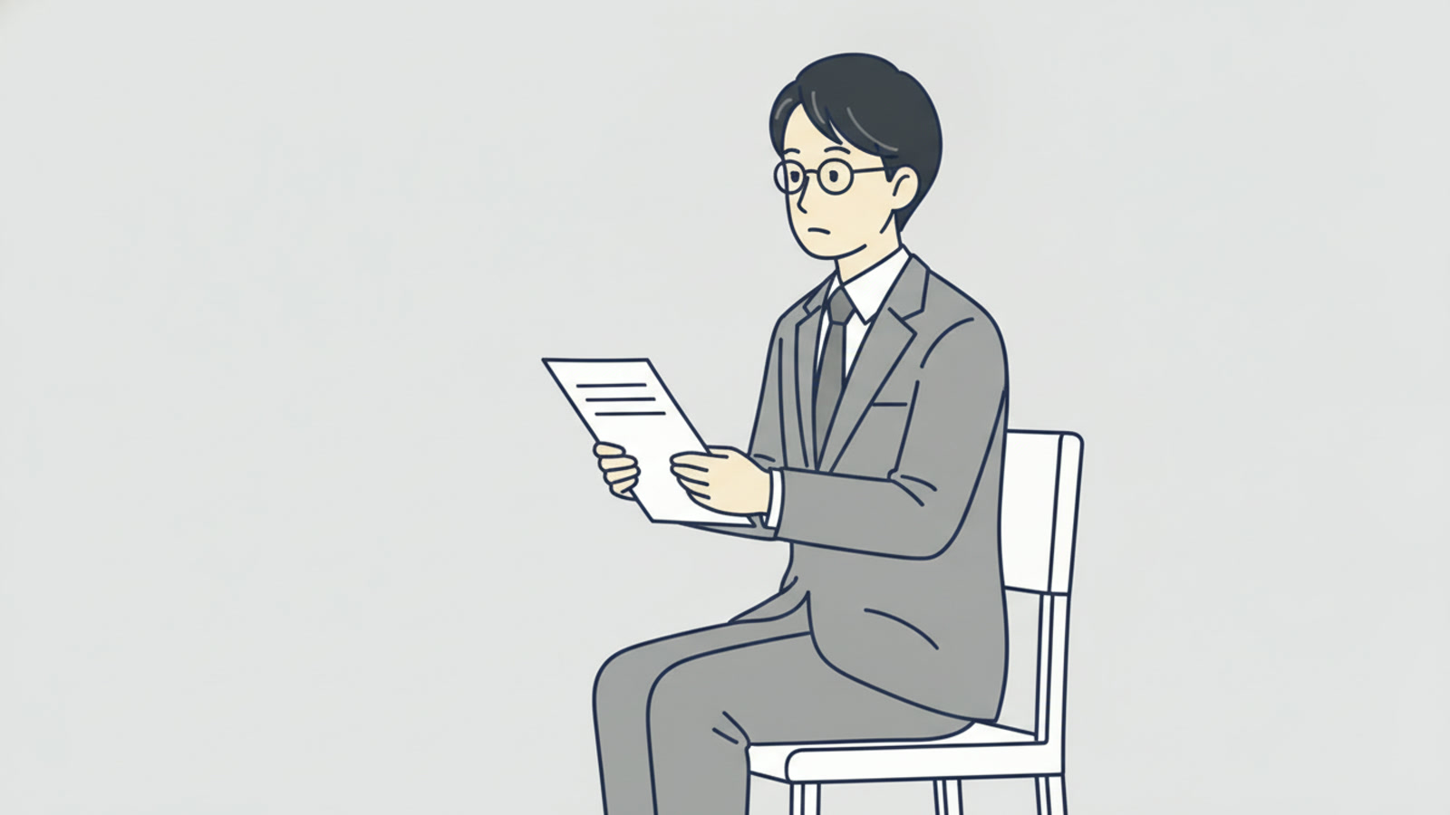 短い項目が4つ並んだだけの紙を、ひとりで読んでいる管理職